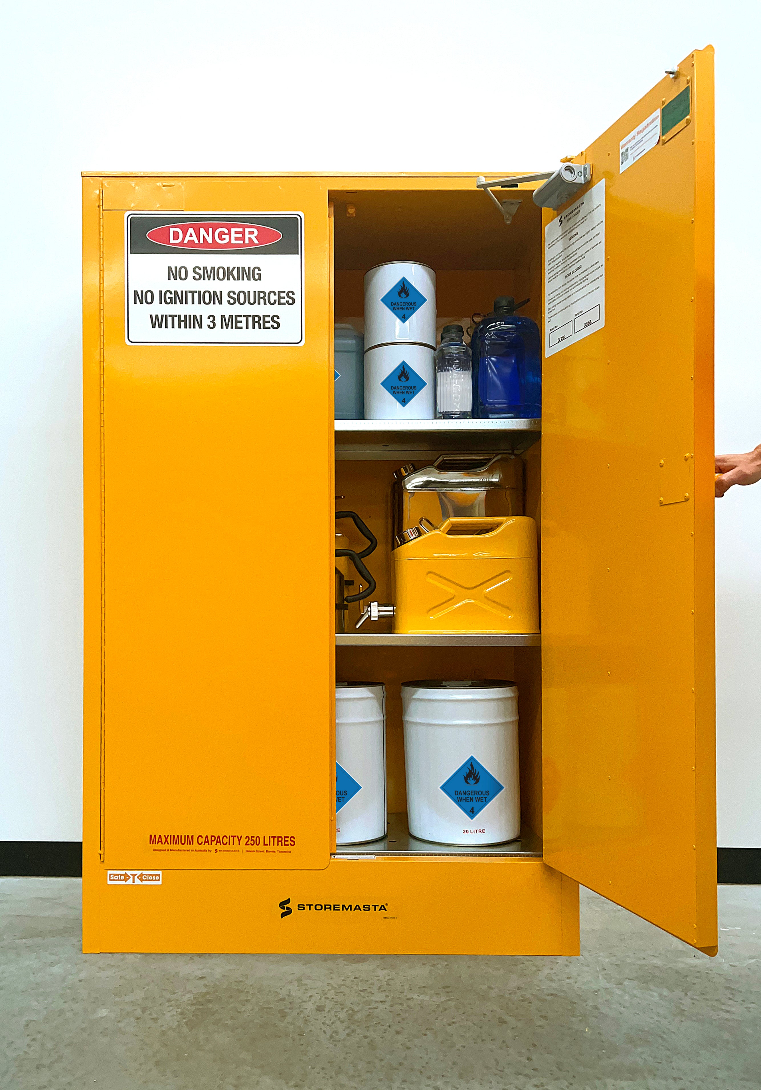 Dangerous When Wet Storage Cabinet - 250L