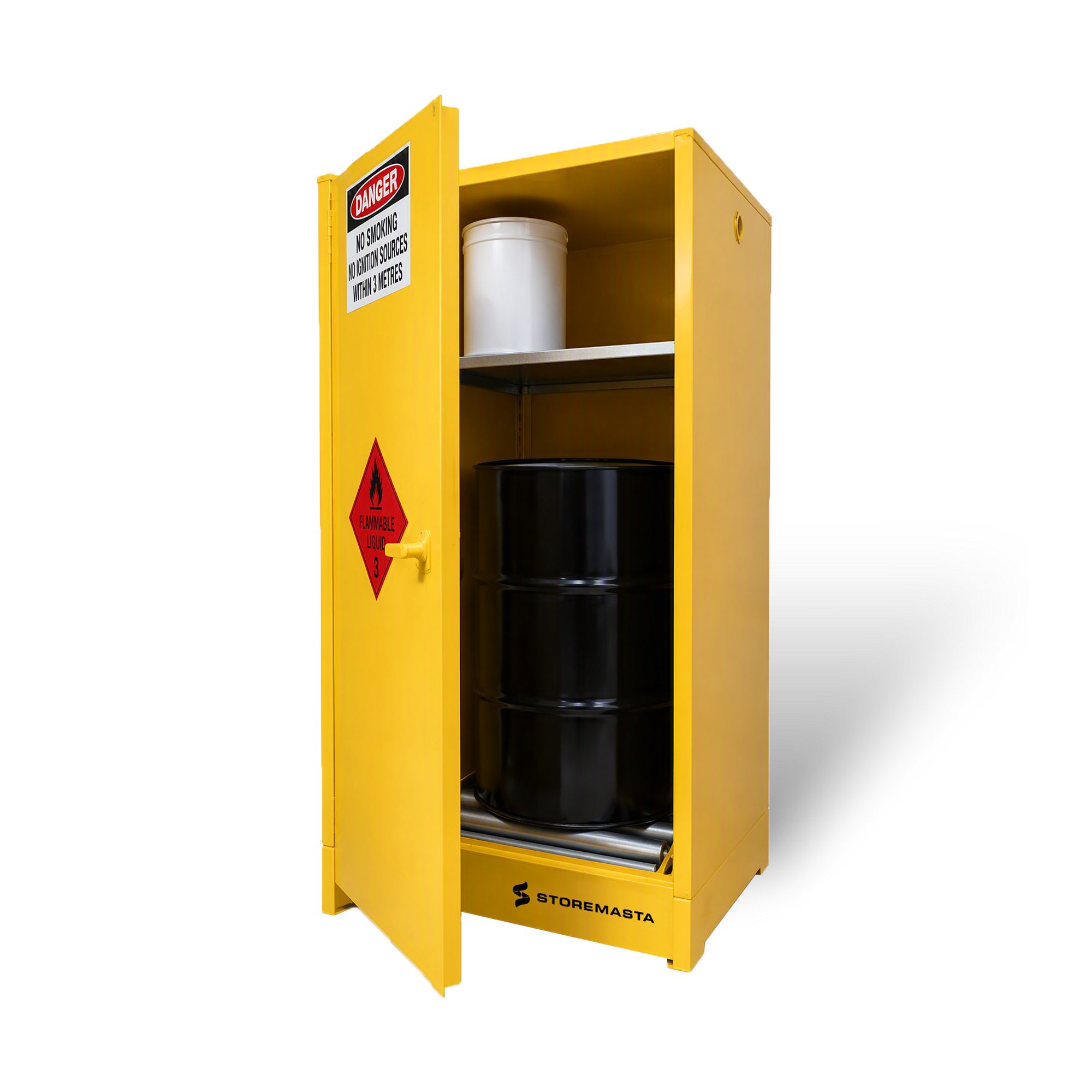 250L - Flammable Liquid Storage Cabinet - Roller Base