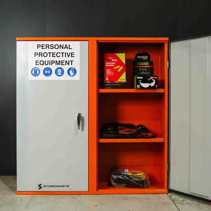 PPE Storage Cabinet - Double Door - 3 Shelves