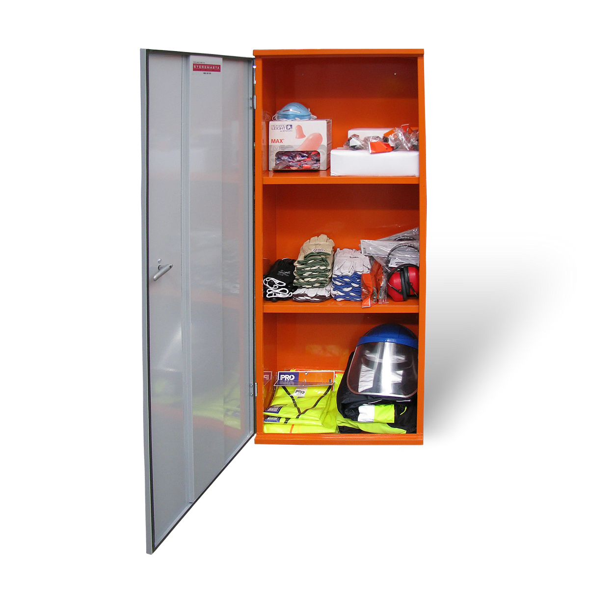 PPE Storage Cabinet - Single Large Door - 3 Shelves