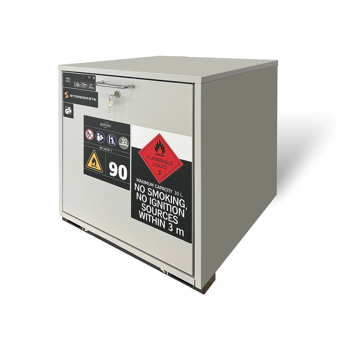HI-LINE UB-LINE 90-minute Fire Rated Under-Bench Safety Cabinet, 600mm wide, 600mm high, 1 Drawer (UB90.060.059.S)