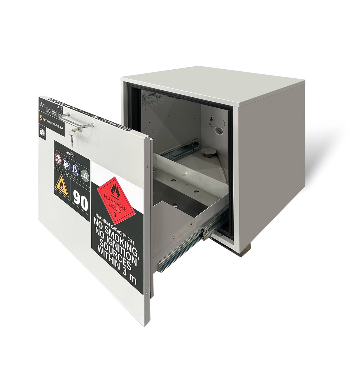 HI-LINE UB-LINE 90-minute Fire Rated Under-Bench Safety Cabinet, 600mm wide, 600mm high, 1 Drawer (UB90.060.059.S)