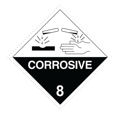 Class 8 - Corrosive Substances - 250 x 250 Sticker
