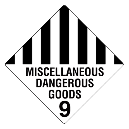 Class 9 - Miscellaneous Dangerous Goods - 250 x 250 Sticker