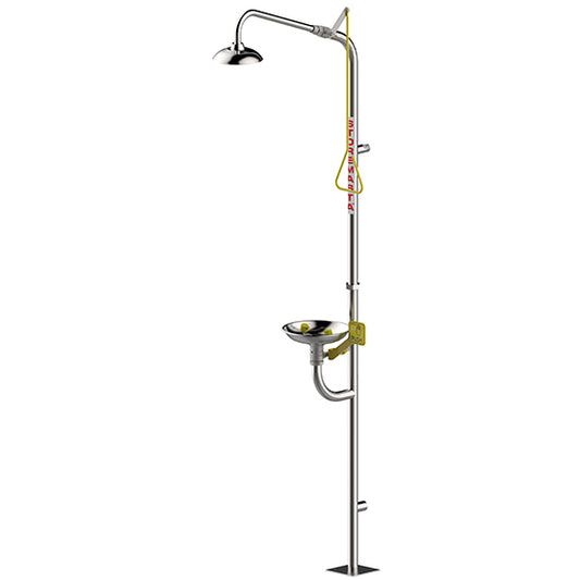 Combination Emergency Shower Eye Wash Hand Operated - Stainless Steel