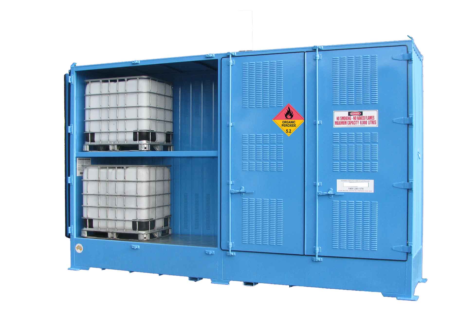 Single Depth Organic Peroxide Store - 8 IBC - STOREMASTA